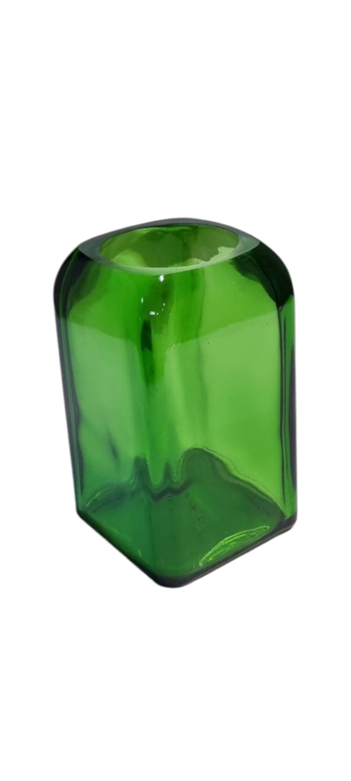 Floreros Cuadrados de Botella Verde Eco (Juego de 2)